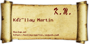 Kállay Martin névjegykártya