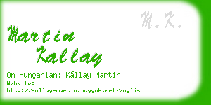 martin kallay business card