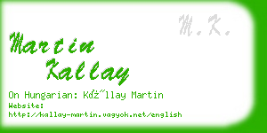 martin kallay business card